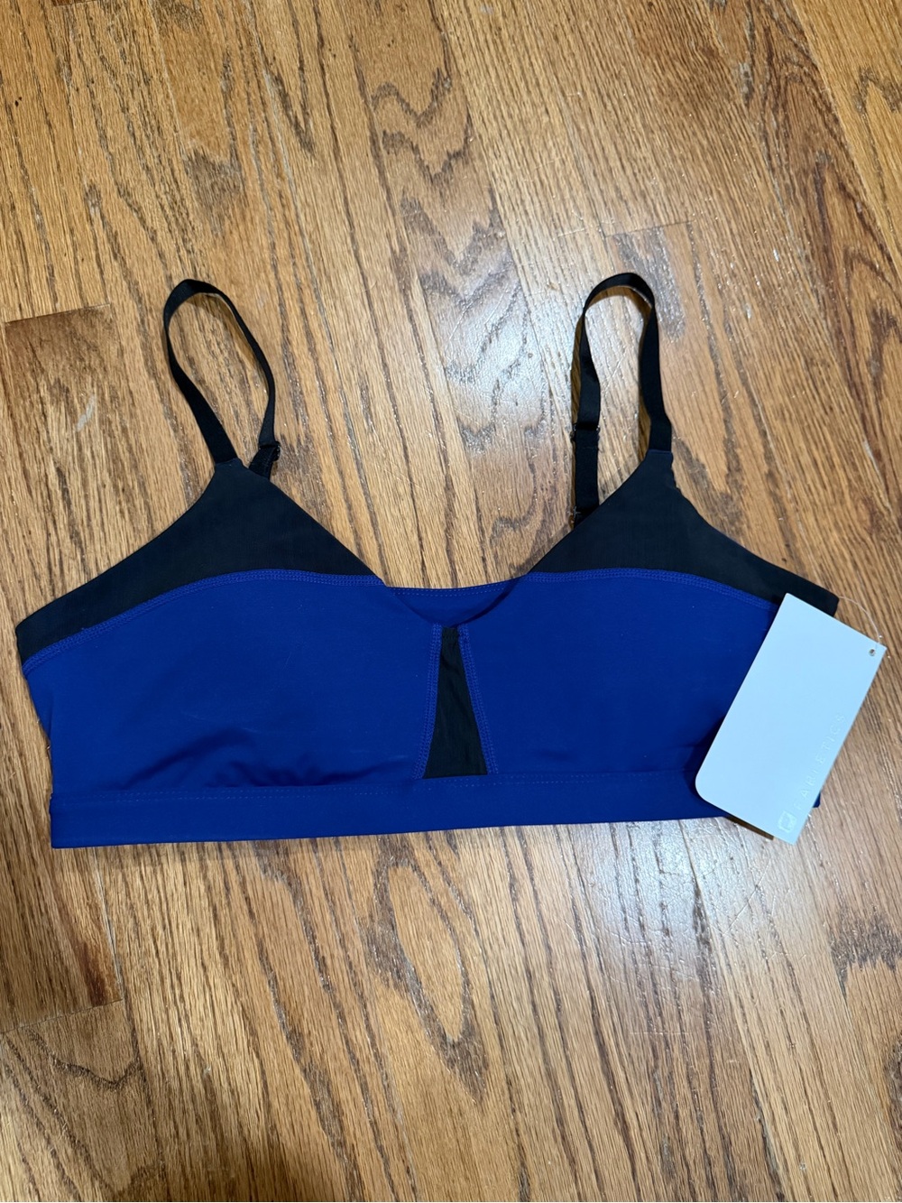 Fabletics Royal Blue and Black Light-Support Sports Bra
